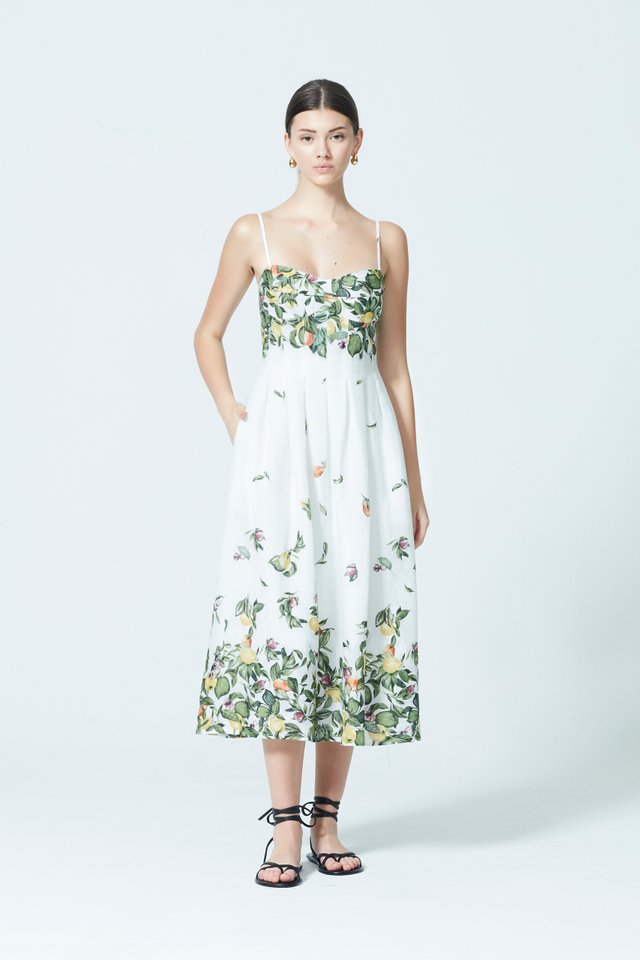 SWEETHEART NECK MIDI DRESS 