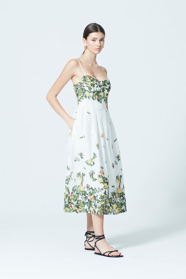 SWEETHEART NECK MIDI DRESS 