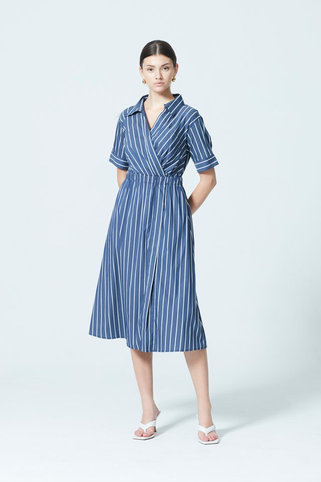 OPEN COLLAR SHIRT DRESS