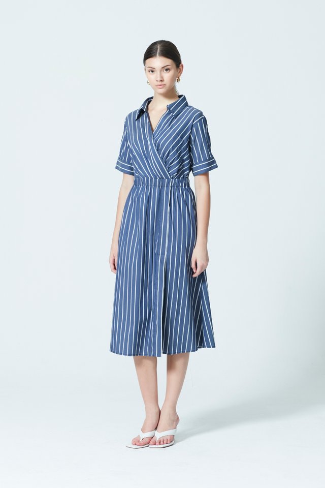 OPEN COLLAR SHIRT DRESS