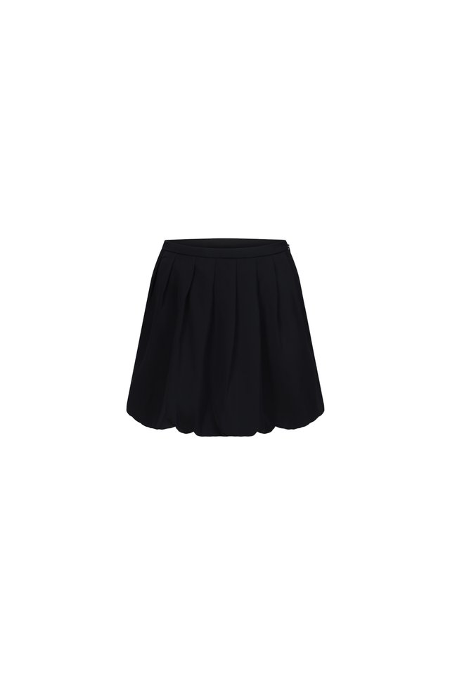 PLEATED BUBBLE HEM SKIRT