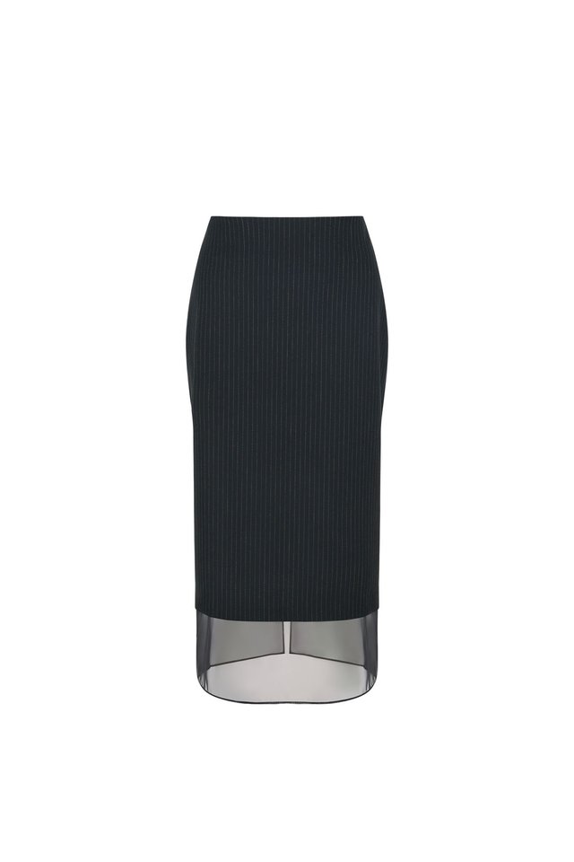 PENCIL SKIRT WITH SHEER PANEL