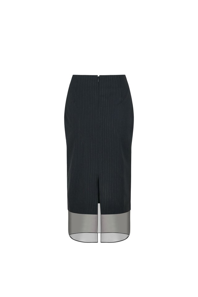 PENCIL SKIRT WITH SHEER PANEL
