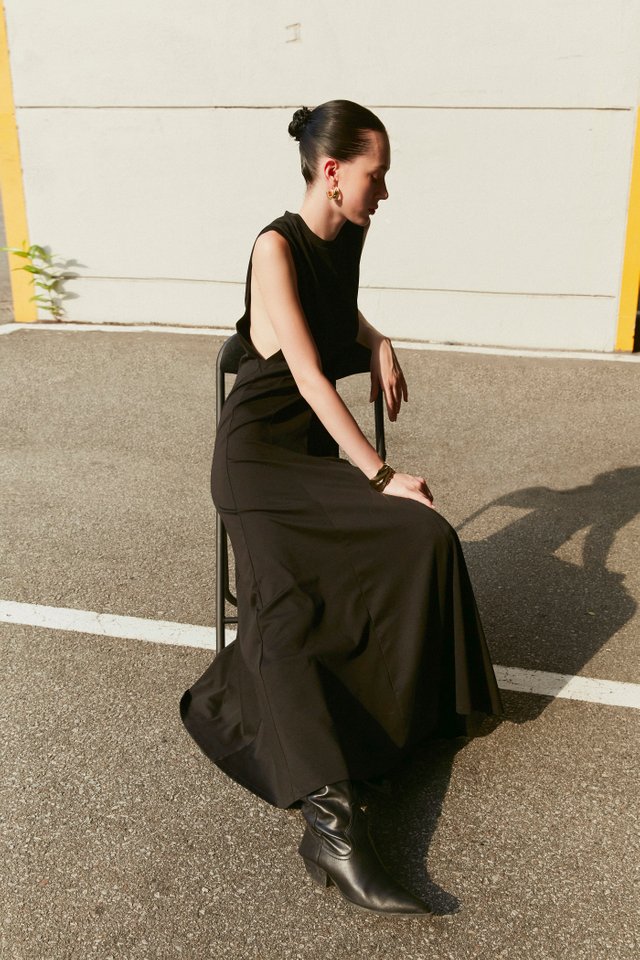 PANEL JERSEY DRESS WITH INNER SLIP