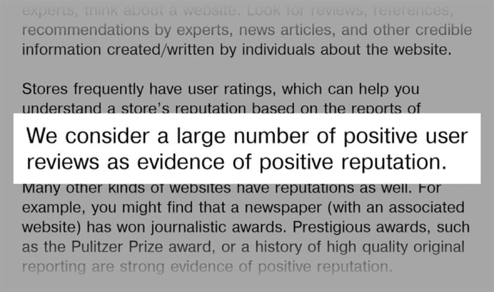 off page seo (positive reputation)